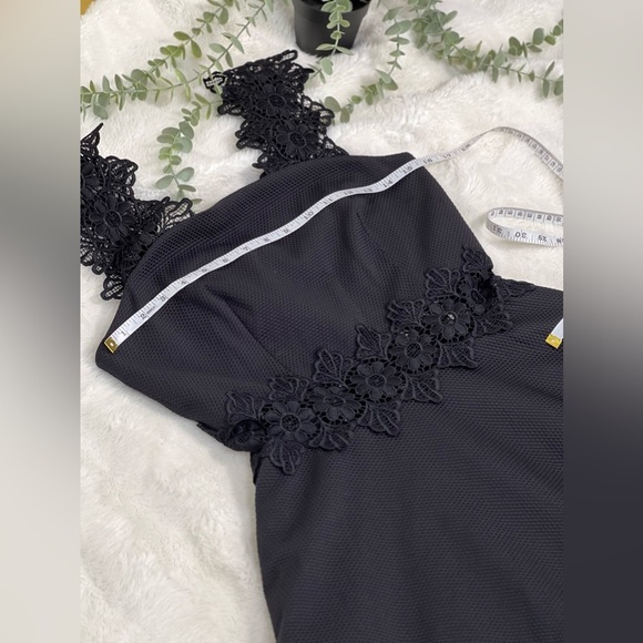 Ted Baker Monaa Lace Black Fit & Flare Midi Half Zip Dress Size 2 - Picture 12 of 13